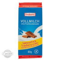 Frankónia mliečna čokoláda bez laktózy a cukru