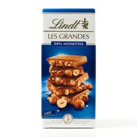 Lindt Les Grandes mléčná čokoláda s oříšky