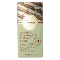 Venchi čokoláda bílá pistachio s jemně solenou směsí ořechů