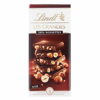 Lindt Les Grandes hořká čokoláda s oříšky