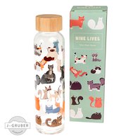 Rex London Sklenená fľaša Mačky majú 9 životov 420 ml